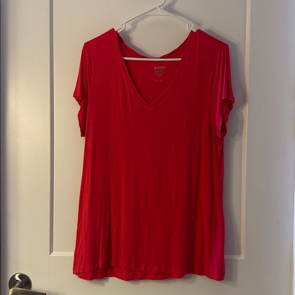 Apt. 9 Vibrant Red V-Neck Tee